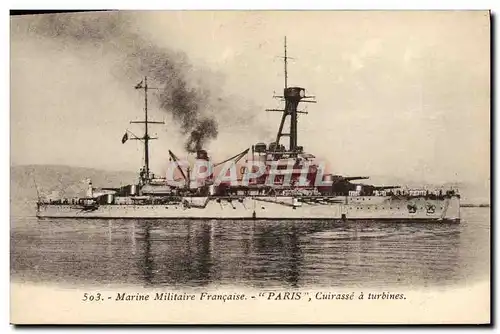 Ansichtskarte AK Bateau de Guerre Paris Cuirasse a turbines