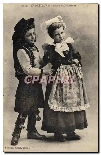 Cartes postales Folklore En Bretagne Premiere declaration Enfants
