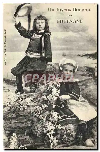 Cartes postales Folklore Enfants Bretagne