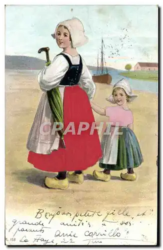 Ansichtskarte AK Fantaisie Femme Enfant Folklore