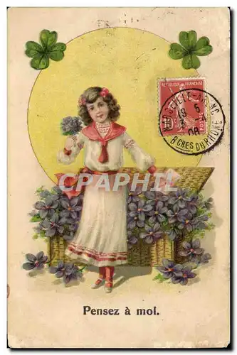 Cartes postales Fantaisie Fleurs Enfant