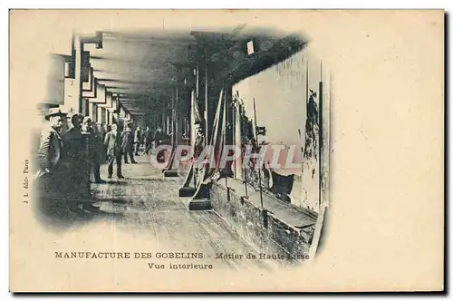 Cartes postales Manufacture des Gobelins Paris Metier de Haute lisse Vue interieure TOP