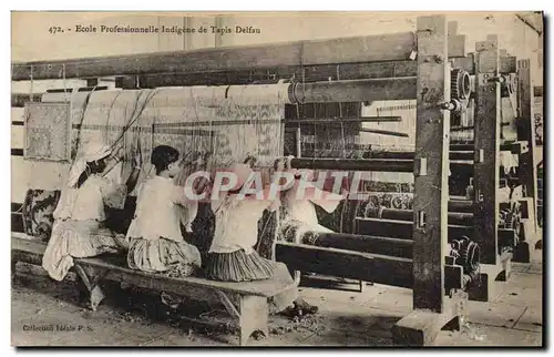 Cartes postales Ecole Professionnelle indigene de tapis Delfau Tapisserie