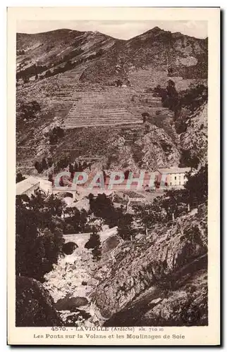 Cartes postales Laviolle Ardeche Les ponts sur la volane et les Moulinages de soie
