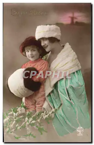 Cartes postales Fantaisie Femme Fourrure Enfant