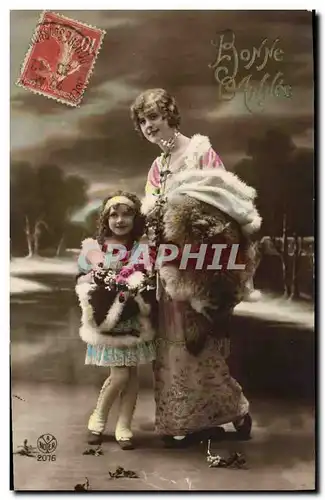 Cartes postales Fantaisie Femme Fourrure Enfant