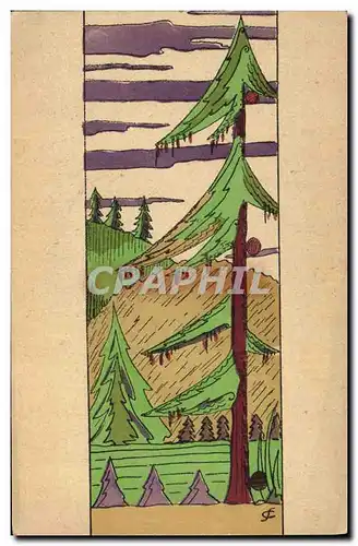 Cartes postales Fantaisie Illustrateur Sapin