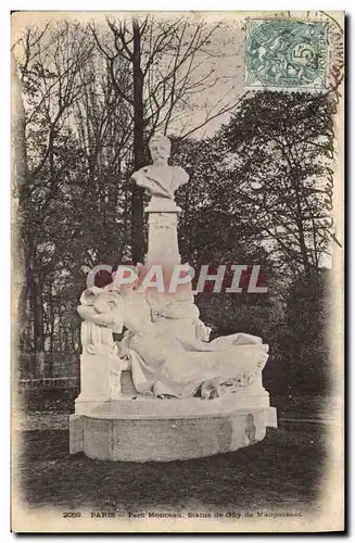 Cartes postales Paris Parc Monceau Statue de Guy de Maupassant