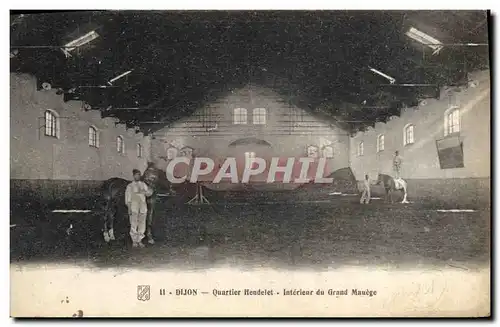 Cartes postales Cheval Equitation Hippisme Dijon Quartier Heudelet Interieur du grand manege