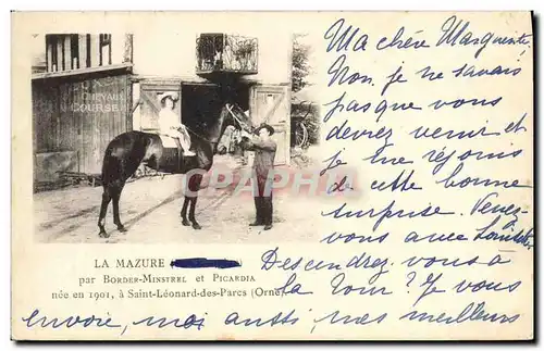 Ansichtskarte AK Cheval Equitation Hippisme La Mazure par Border Minstrel et Picardia nee en 1901 a Saint Leonard