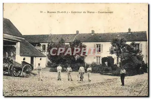 Cartes postales Cheval Equitation Hippisme Bures Interieur du hars Casernement