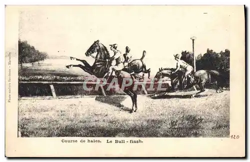 Ansichtskarte AK Cheval Equitation Hippisme Course de haies Le Bull Finish