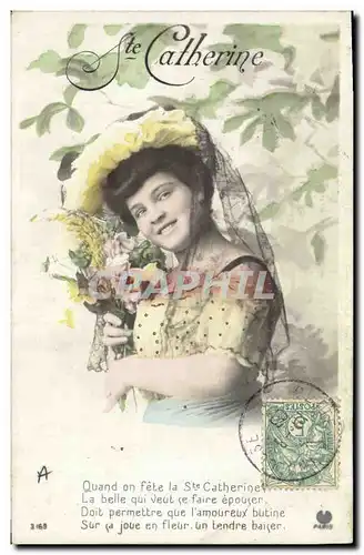 Cartes postales Fantaisie Femme Bonnet Ste Catherine
