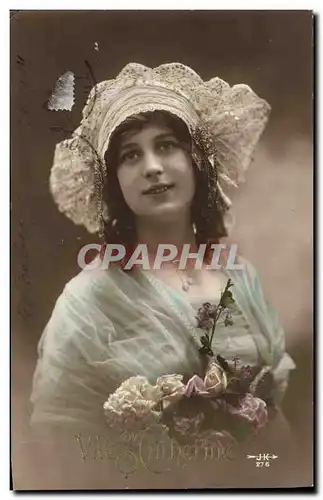 Cartes postales Fantaisie Femme Bonnet Ste Catherine