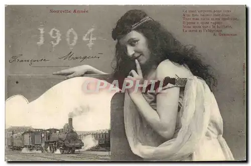 Cartes postales Fantaisie Femme Annee 1904 Train