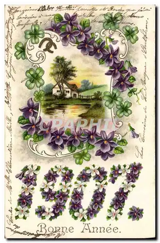 Cartes postales Fantaisie Fleurs Annee 1907