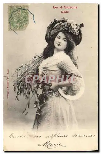 Cartes postales Fantaisie Femme Les 4 saisons L&#39ete