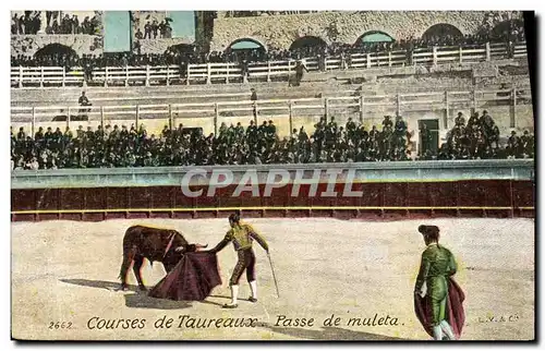 Cartes postales Corrida Course de taureaux Passe de muleta