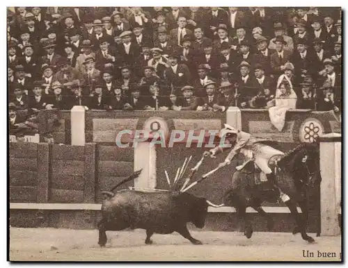 Ansichtskarte AK Corrida Course de taureaux Un buen par a caballo