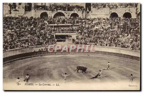 Ansichtskarte AK Corrida Course de taureaux Nimes La corrida