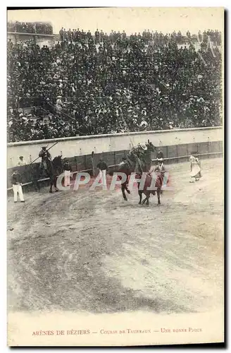 Ansichtskarte AK Corrida Course de taureaux Arenes de Beziers Une bonne pique