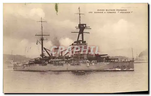 Ansichtskarte AK Bateau de Guerre Cuirasse a turbines Provence