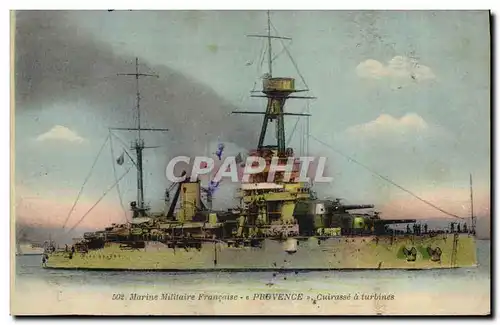 Ansichtskarte AK Bateau de Guerre Provence Cuirasse a turbines