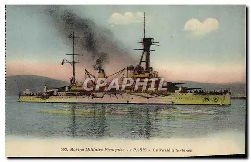 Cartes postales Bateau de Guerre Paris Cuirasse a turbines