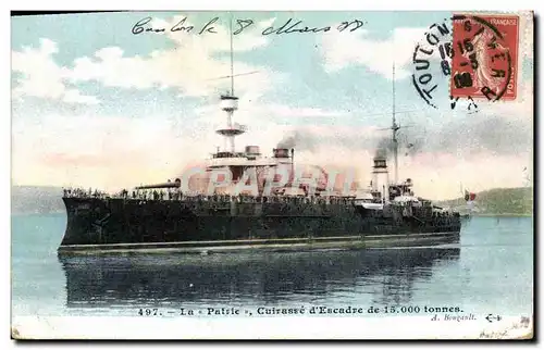 Cartes postales Bateau de Guerre La Patrie Cuirasse d&#39escadre