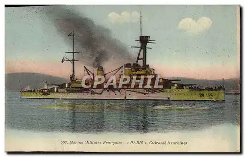 Cartes postales Bateau de Guerre Paris Cuirasse a turbines