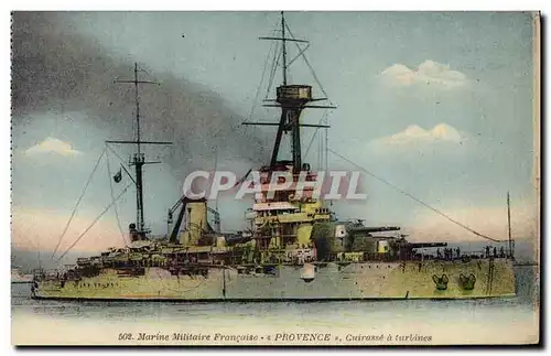 Ansichtskarte AK Bateau de Guerre Provence Cuirasse a turbines