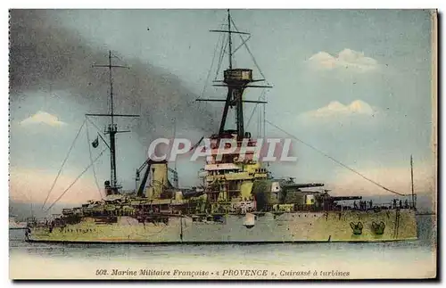 Cartes postales Bateau de Guerre Provence Cuirasse a turbines