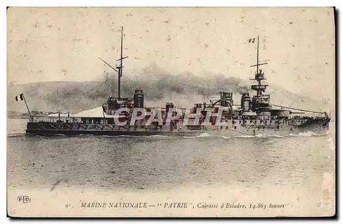 Cartes postales Bateau de Guerre Patrie Cuirasse d&#39escadre