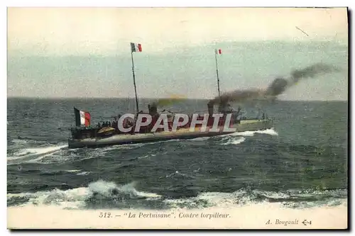 Ansichtskarte AK Bateau de Guerre La Pertuisane Contre torpilleur