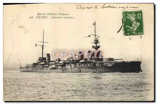 Ansichtskarte AK Bateau de Guerre Patrie Cuirasse a tourelles