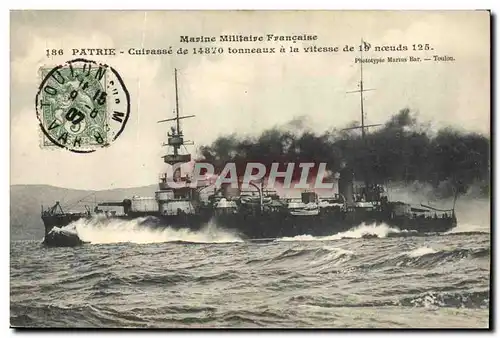 Ansichtskarte AK Bateau de Guerre Patrie Cuirasse