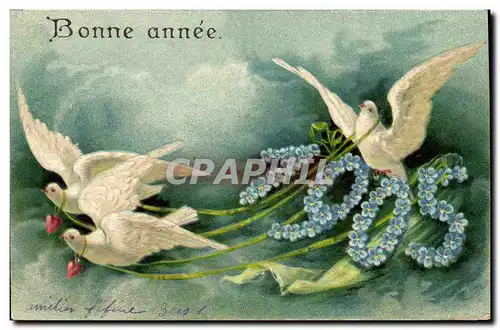 Cartes postales Fantaisie Fleurs Colombes