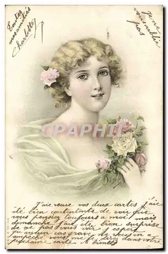 Cartes postales Fantaisie Illustrateur Femme