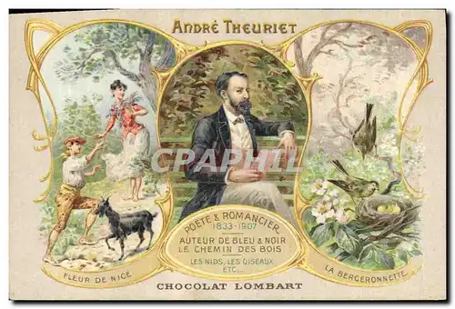 Cartes postales Andre Theuriet Fleur de Nice Chevre La Berceronnette Chocolat Lombart