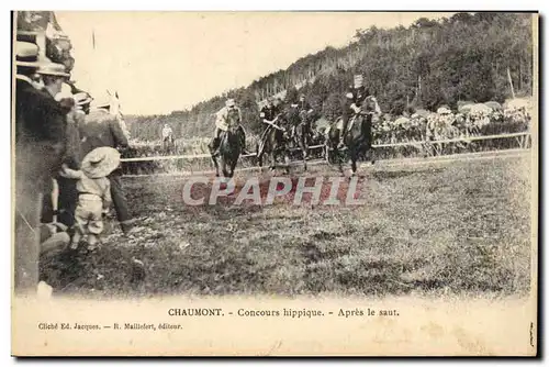 Ansichtskarte AK Hippisme Equitation Chaumont Concours Hippique Apres le saut