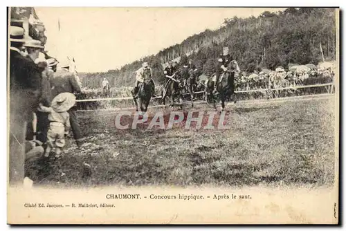 Cartes postales Hippisme Equitation Chaumont Concours Hippique Apres le saut