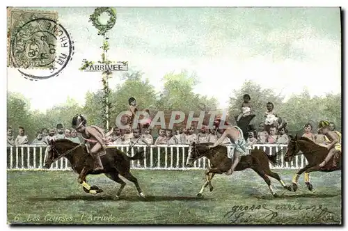 Cartes postales Hippisme Equitation Les course Enfants Bebes L&#39arrivee Vignette Exposition internationale d&#