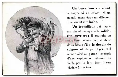Cartes postales Hippisme Equitation Un travailleur conscient
