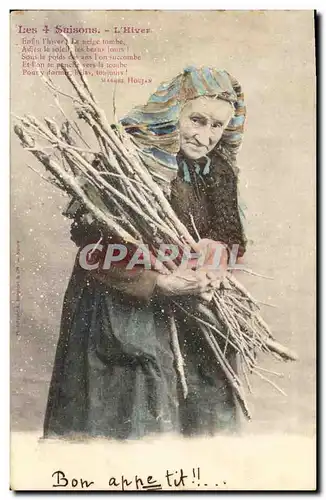 Cartes postales Fantaisie Les 4 saisons L&#39hiver Femme