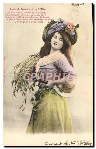 Cartes postales Fantaisie Les 4 saisons L&#39ete Femme