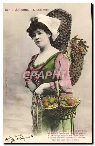 Cartes postales Fantaisie Les 4 saisons L&#39automne Femme