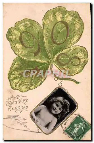 Cartes postales Fantaisie Fleurs Annee 1908 Enfant Trefles