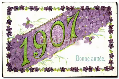 Cartes postales Fantaisie Fleurs Annee 1907