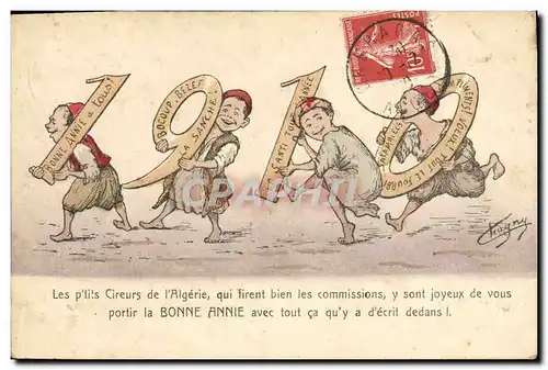 Cartes postales Fantaisie Enfants Annee 1910 Cireurs d&#39Algerie