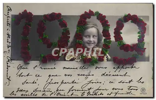 Ansichtskarte AK Fantaisie Fleurs Annee 1909 Enfant